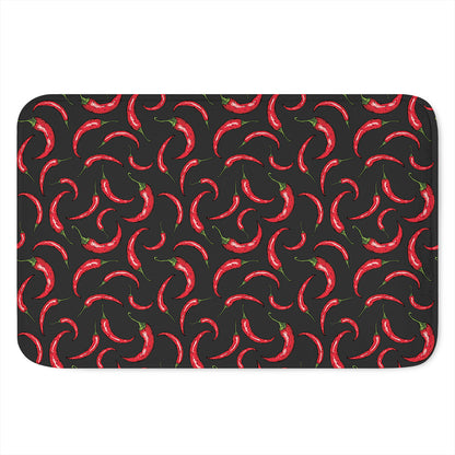 Red Chili Peppers Pattern Print Indoor Door Mat