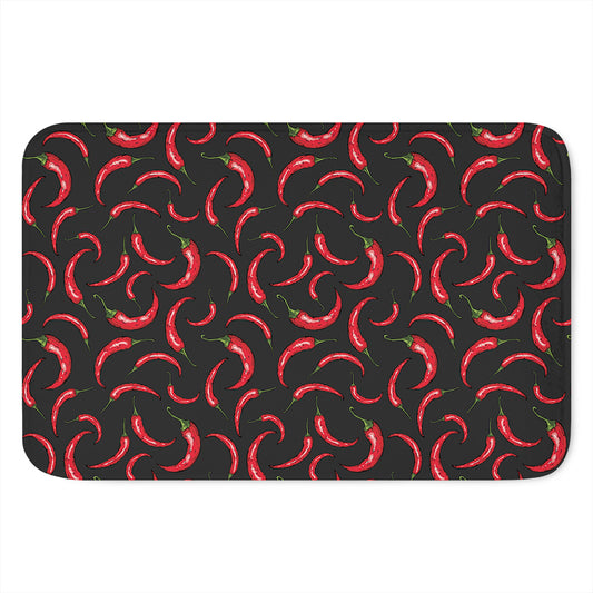 Red Chili Peppers Pattern Print Indoor Door Mat