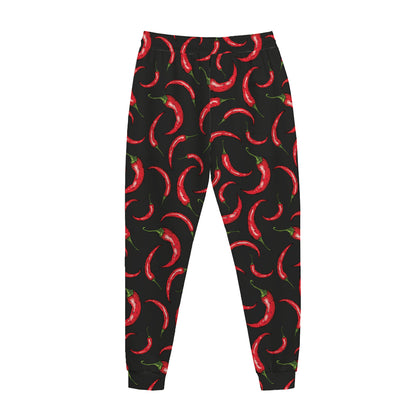 Red Chili Peppers Pattern Print Jogger Pants