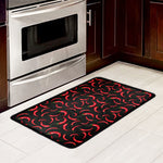 Red Chili Peppers Pattern Print Kitchen Mat