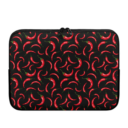 Red Chili Peppers Pattern Print Laptop Sleeve