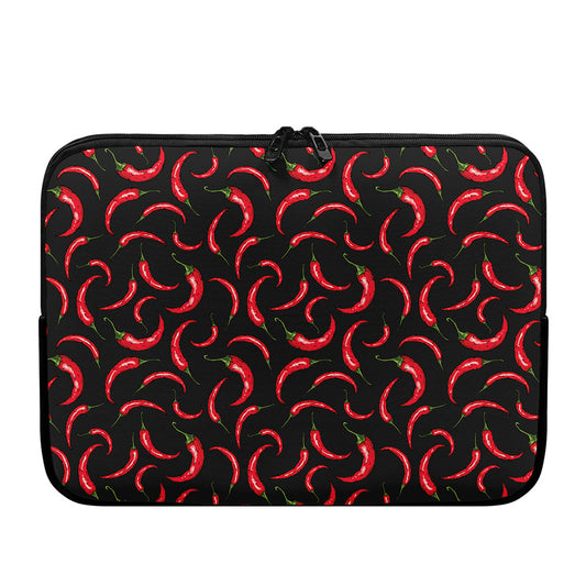 Red Chili Peppers Pattern Print Laptop Sleeve