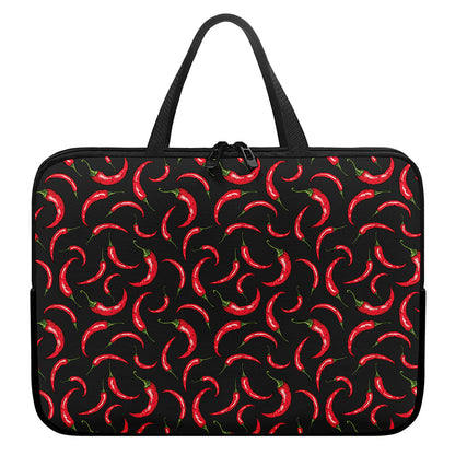 Red Chili Peppers Pattern Print Laptop Sleeve With Handle