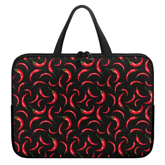 Red Chili Peppers Pattern Print Laptop Sleeve With Handle