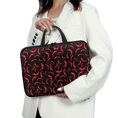 Red Chili Peppers Pattern Print Laptop Sleeve With Handle