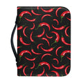 Red Chili Peppers Pattern Print Leather Bible Cover