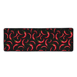 Red Chili Peppers Pattern Print Long Kitchen Mat