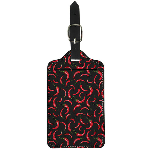 Red Chili Peppers Pattern Print Luggage Tag