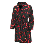 Red Chili Peppers Pattern Print Men's Bathrobe