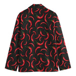 Red Chili Peppers Pattern Print Men's Blazer