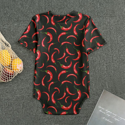 Red Chili Peppers Pattern Print Men's Bodysuit