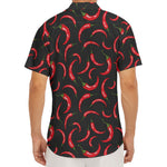 Red Chili Peppers Pattern Print Men's Deep V-Neck Shirt