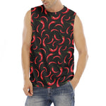 Red Chili Peppers Pattern Print Men's Fitness Tank Top