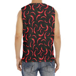 Red Chili Peppers Pattern Print Men's Fitness Tank Top