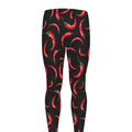 Red Chili Peppers Pattern Print Men's Leggings