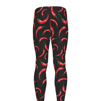 Red Chili Peppers Pattern Print Men's leggings