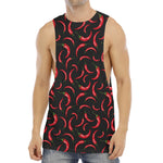 Red Chili Peppers Pattern Print Men's Muscle Tank Top