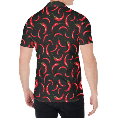 Red Chili Peppers Pattern Print Men's Shirt
