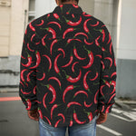 Red Chili Peppers Pattern Print Men's Shirt Jacket