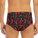 Red Chili Peppers Pattern Print Men's Triangle Swim Briefs