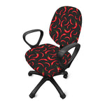 Red Chili Peppers Pattern Print Office Chair Cover