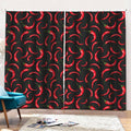 Red Chili Peppers Pattern Print Pencil Pleat Curtains