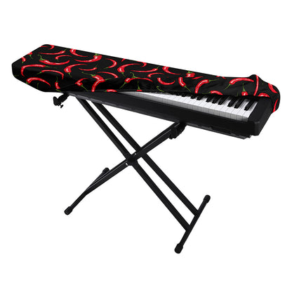Red Chili Peppers Pattern Print Piano Keyboard Cover