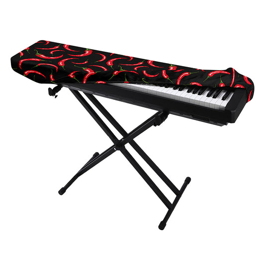 Red Chili Peppers Pattern Print Piano Keyboard Cover