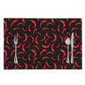 Red Chili Peppers Pattern Print Placemat