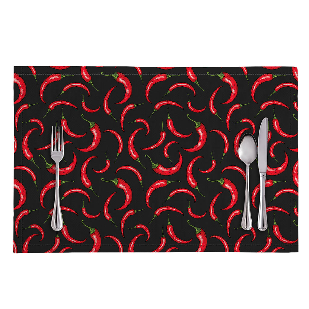 Red Chili Peppers Pattern Print Placemat