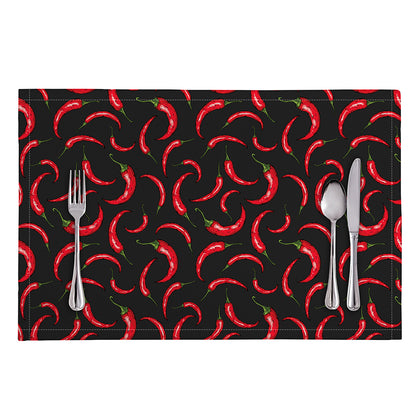 Red Chili Peppers Pattern Print Placemat