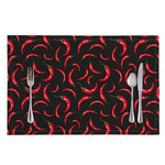 Red Chili Peppers Pattern Print Placemat