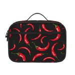 Red Chili Peppers Pattern Print Portable Lunch Bag