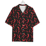 Red Chili Peppers Pattern Print Rayon Hawaiian Shirt