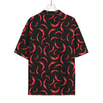 Red Chili Peppers Pattern Print Rayon Hawaiian Shirt