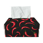 Red Chili Peppers Pattern Print Rectangle Tissue Box Cover