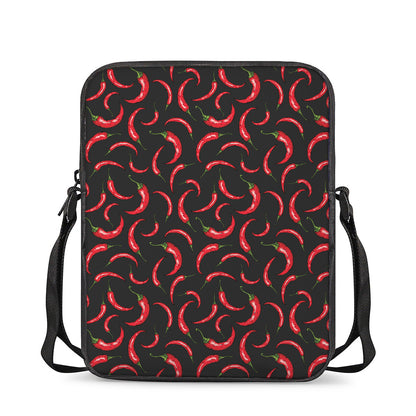 Red Chili Peppers Pattern Print Rectangular Crossbody Bag