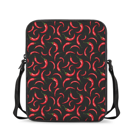 Red Chili Peppers Pattern Print Rectangular Crossbody Bag