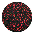 Red Chili Peppers Pattern Print Round Blanket