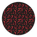 Red Chili Peppers Pattern Print Round Floor Mat