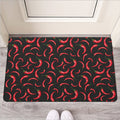 Red Chili Peppers Pattern Print Rubber Doormat