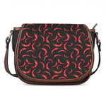 Red Chili Peppers Pattern Print Saddle Bag