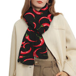Red Chili Peppers Pattern Print Scarf