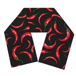 Red Chili Peppers Pattern Print Scarf