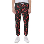Red Chili Peppers Pattern Print Scuba Joggers