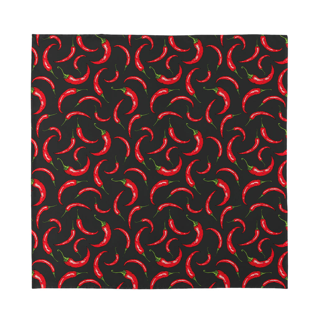 Red Chili Peppers Pattern Print Silk Bandana