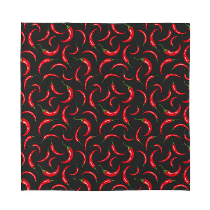 Red Chili Peppers Pattern Print Silk Bandana