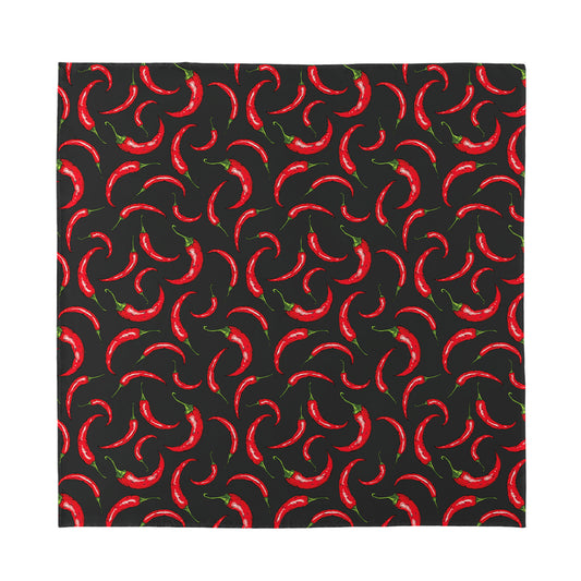 Red Chili Peppers Pattern Print Silk Bandana