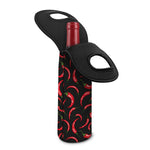 Red Chili Peppers Pattern Print Single Neoprene Wine Tote