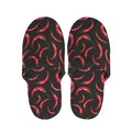 Red Chili Peppers Pattern Print Slippers